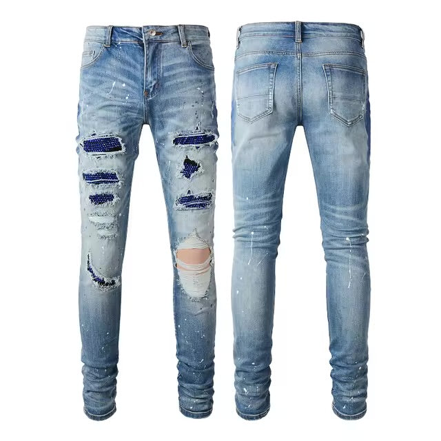 BLUE CRYSTAL JEANS